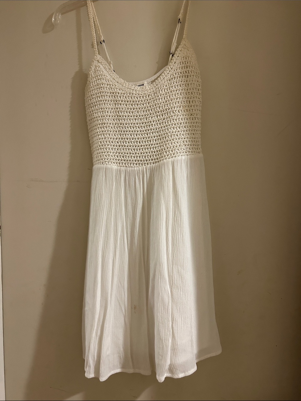 Garage White Crochet Top Sundress